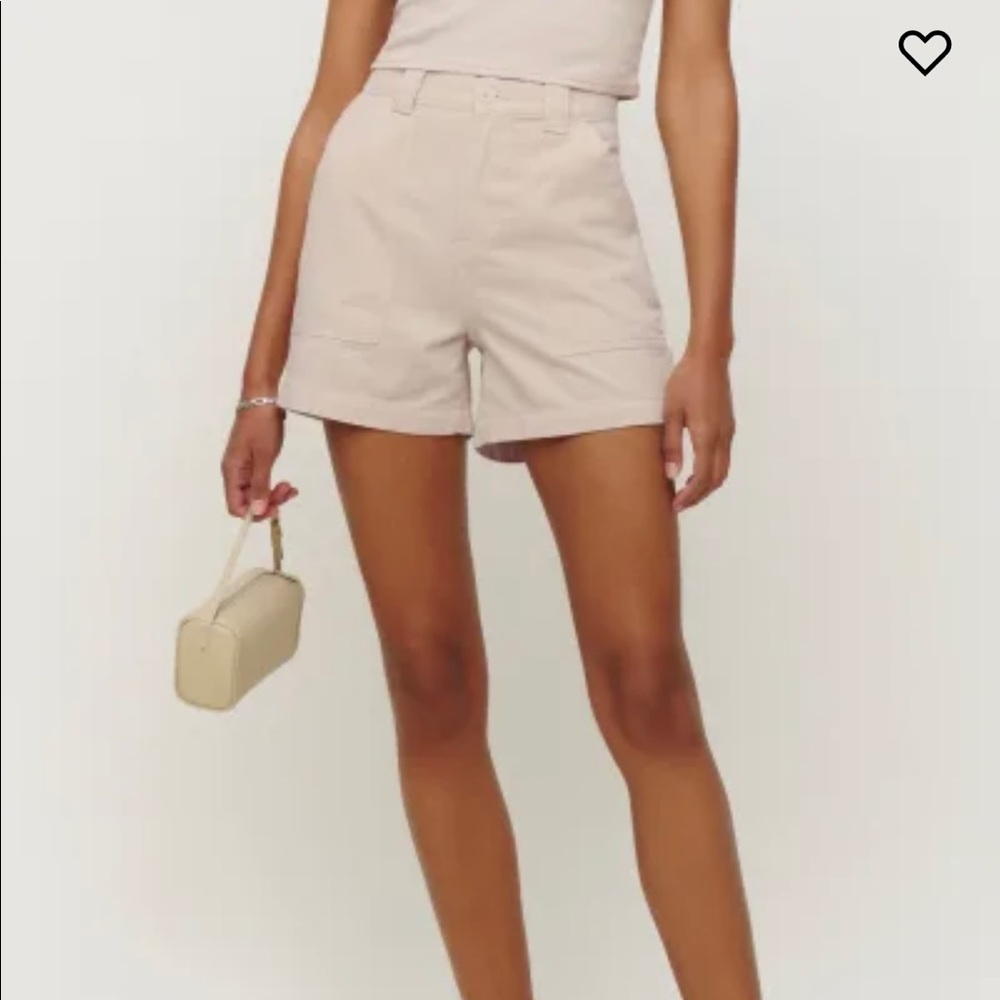 ISO: size trade. reformation pierce utility shorts in almond